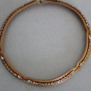 VINTAGE JULIO MARSELLA PAVE GOLD TONE NECKLACE